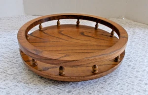 Schön, Ohio Amish handgefertigt, Eiche Lazy Susan/Drehteller 12,5" x 3,5" hoch EUC - Bild 1 von 6