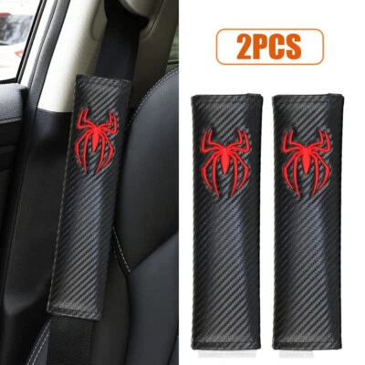 2PCS Spider Car Seat Belt Cover Strap Shoulder Comfort Cushion Pad Accessories  - Image 1 of 4