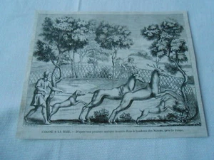 Gravure 1859 - Chasse à la Haie d'après peinture antique trouvée près de Rome - Picture 1 of 1