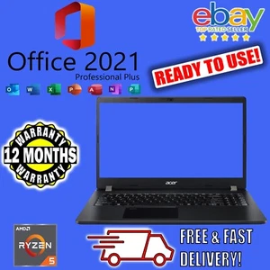 Acer TravelMate 15.6" W10 MS Office AMD Ryzen 5 16GB RAM 256GB SSD Rare Laptop - Picture 1 of 9