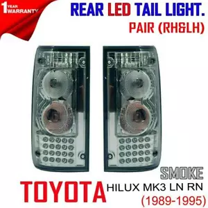 FOR TOYOTA HILUX MK3 LN RN SR5 1989-97 PAIR SMOKE LENS LED TAIL LAMP REAR LIGHT - Picture 1 of 8