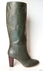 'Camilla' - Botas altas de cuero verde oscuro hasta la rodilla - Increíbles NUEVAS EN CAJA - Imagen 1 de 4
