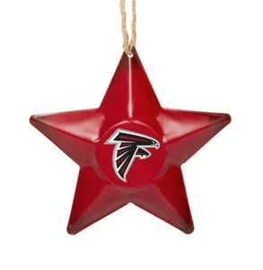 Atlanta Falcons Christmas Tree Holiday Ornament New - Team Logo Metal 3D Star - Picture 1 of 1