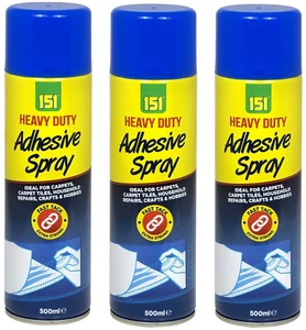 151 Heavy Duty Adhesive Spray Glue ideal for Carpet/Carpet tiles & hobbies 500ml - Picture 1 of 1