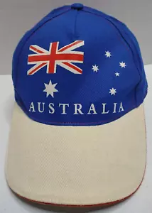 Australia Flag Stars Blue Gray One Size Fits All Ball Cap Hat Baseball Hook Loop - Picture 1 of 9