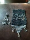 Vintage+Beaded+Coin+Purse+Possibly+Handmade.++Black+W%2Fbeads.++Issues+Noted