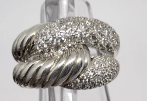 DAVID YURMAN PAVE DIAMOND STERLING SILVER INFINITY LOVE KNOT RING Sz 7 - Picture 1 of 7