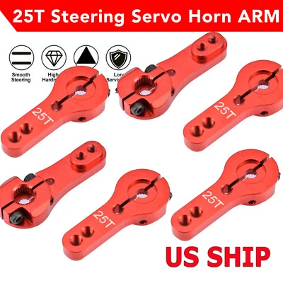6 Pack Red Aluminum 25T Steering Servo Motor Horn Arm For Futaba Savox - Image 1 of 4