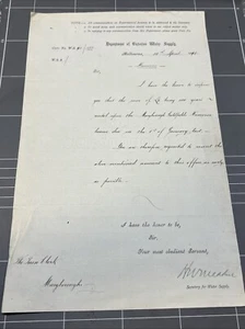 DOCUMENTO 1891 HENRY MEAKIN GEELONG VICTORIA TESORERÍA TURNER GOLDFIELDS VICTORIA - Imagen 1 de 7