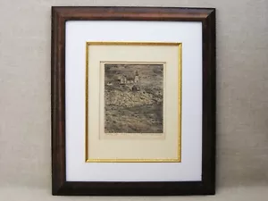 Seashore Etching Nubble Lighthouse, Original Margaret Kilburn Framed Wall Art - Picture 1 of 5