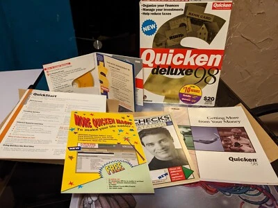 Quicken Deluxe 98 Financial Software For Windows 95 with NEW Logo - Image 1 of 4