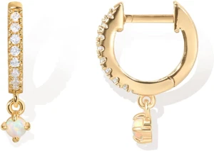 14K Gold Plated S925 Sterling Silver Post Lightweight Drop/Dangle Huggie Earring - Picture 1 of 12