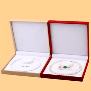 20x Proposta Fidanzamento Matrimonio Grande Ciondolo Collana Perle Velluto Portagioie - Foto 1 di 10