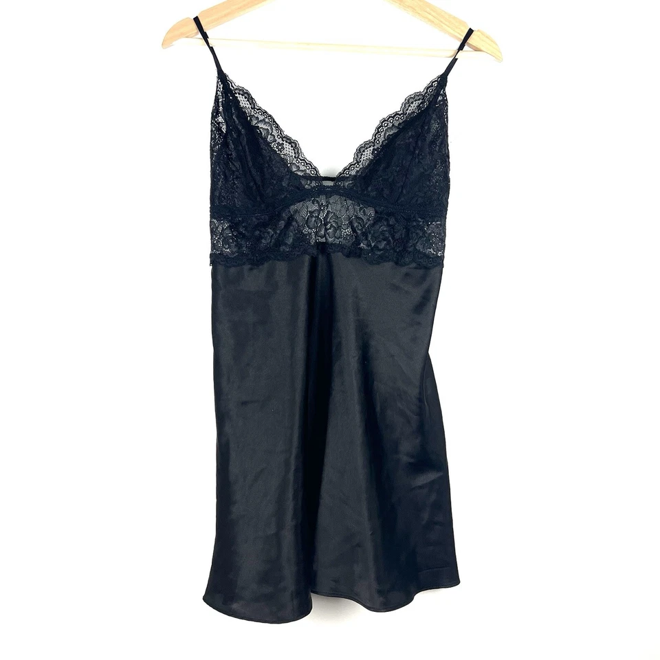 In Bloom by Jonquil Lingerie Sz L  Black Teddy Lace Nighty Sexy Babydoll Top y2k - Image 1 of 4