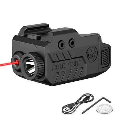 SOLOFISH Low Profile Pistol Light & Green/Red/Blue Beam Laser Sight Rechargeable