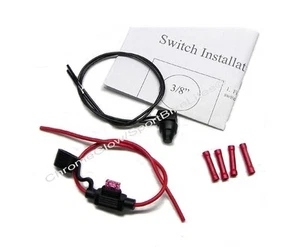 Chrome Glow 12V Waterproof Push-Button On-Off Switch Kit w/ In-Line Fuse Holder - Picture 1 of 7
