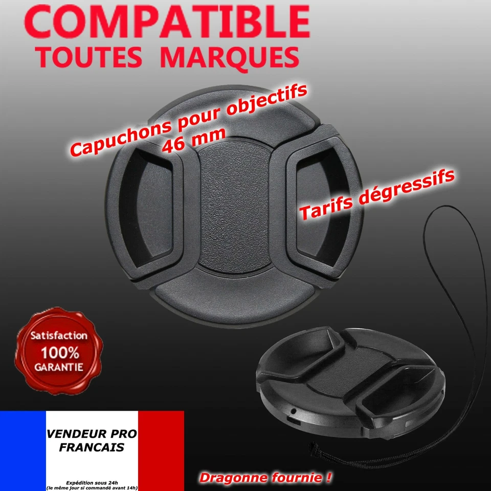 Bouchon Capuchon Cache Objectif 46 mm pour Canon Nikon Sigma Pentax Tamron ...