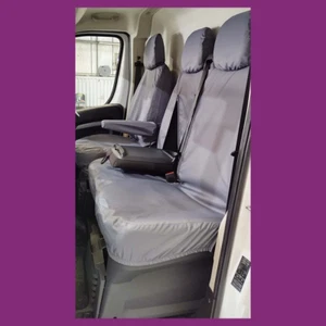 Fundas delanteras de asiento doble individual para Fiat Ducato 2021+ gris impermeables a medida - Imagen 1 de 3
