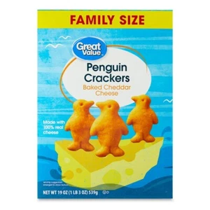 Galletas de pingüino queso cheddar horneadas de gran valor caja de 19 oz - Imagen 1 de 2