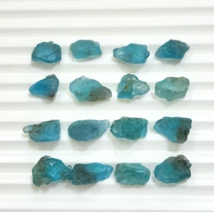 Einzigartige himmelblaue Farbe Apatit roh 16 Stck. Lot 11-15 mm lose Edelsteine für Schmuck - Bild 1 von 6