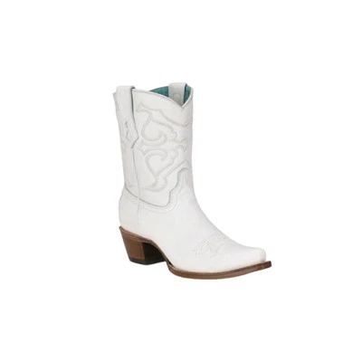 Botín para mujer CORRAL (Z5071) bordado blanco punta corta Foto 1 de 4