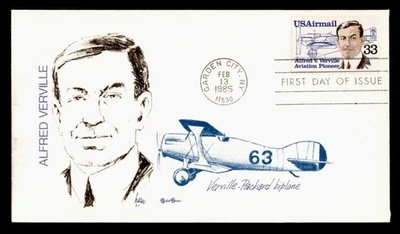 DR WHO 1985 FDC AVIATION PIONEER ALFRED VERVILLE TUDOR HOUSE CACHET M58316 - Image 1 of 2