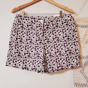 NWT LOFT Factory Purple Floral 6" Inseam Chino Shorts Size 4 - Picture 1 of 10