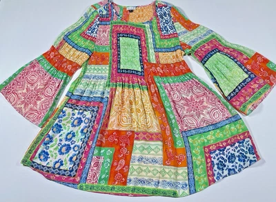 Blusa Camisa Elle Mujer Talla Grande Retazos Arco Iris Calada Bebé Muñeca Foto 1 de 4