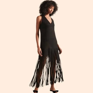 Adriana Degreas Tricot Fringe Maxi Dress - Picture 1 of 9