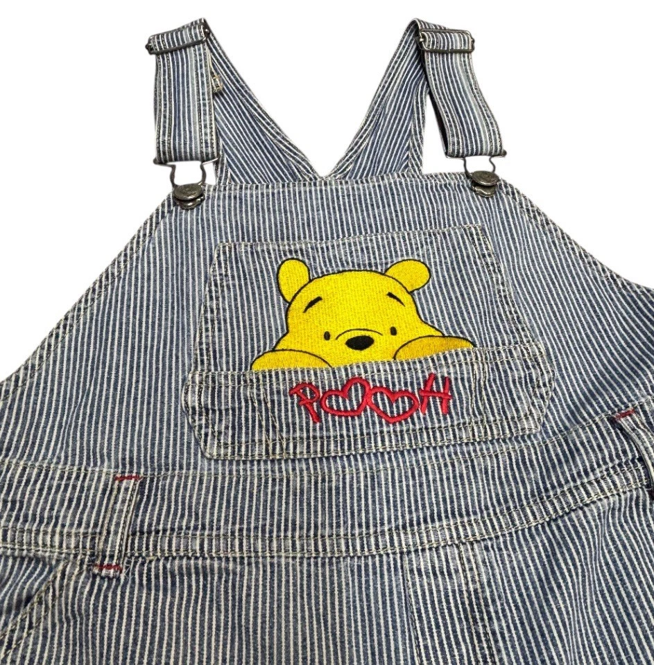 Vintage Disney Winnie The Pooh Girls Overalls P❤️❤️H Hearts SZ 16 Embroidered - Image 1 of 4