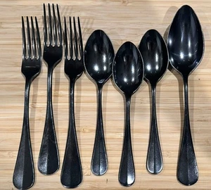 7-RH Besteck Baguette schwarz 18/10 Edelstahl Salatgabel Suppenlöffel Teelöffel - Bild 1 von 4