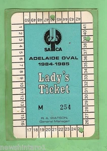 #D18. ADELAIDE OVAL CRICKET LADY'S TICKET 1984-85 #M 254 - Picture 1 of 1