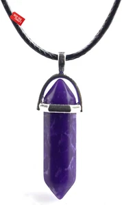 Kugelform Edelstein Halsreif Halskette sechseckig spitz Reiki Chakra Anhänger Lea - Bild 1 von 13