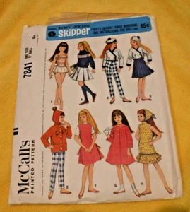 SKIPPER DOLL 9 INCH MCCALLS 7841 CLOTHS WARDROBE PATTERN SEW & KNIT - Picture 1 of 2