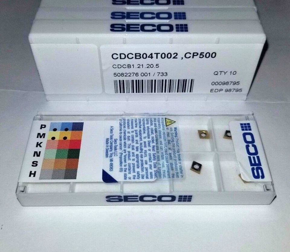 CDCB 1.21.20.5 04T002 CP500 SECO *** 10 INSERTS *** GENUINE FACTORY PACK ***