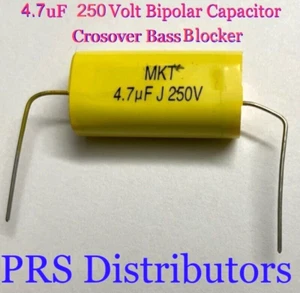 CAPACITOR 4.7uF 250V BIPOLAR BASS BLOCKER SPEAKER TWEETER CROSSOVER 4.7mF 4.7 uF - Picture 1 of 5