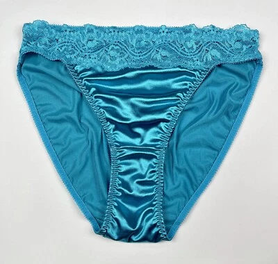 Satin Panty with Lace Light Blue XL - Image 1 of 4
