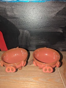 Napastyle Style LTD Comm. Juego de 2 cuencos con patas de cerdo naranja/rojo quemado - Imagen 1 de 5