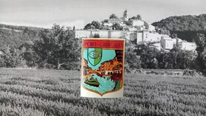 Pegatina de viaje de vidrio Port Grimaud - Pegatina de vacaciones francesa 2CV HY coche clásico - Imagen 1 de 1
