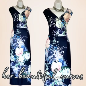KALEIDOSCOPE FLORAL PRINT MAXI OCCASION EVENING PARTY DRESS SIZE 24 new - Picture 1 of 9