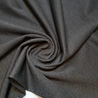 Black Viscose Chalis Fabric Craft Dress Costume Quilting Material 58" By Meter - Image 1 of 2