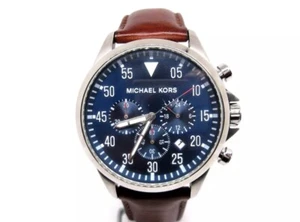 Reloj de pulsera Michael Kors Gage 45 mm caja de acero inoxidable para hombre marrón, esfera azul - Imagen 1 de 3