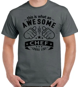 Chef T-Shirt This Is What An Awesome Looks Like Mens Funny Cook BBQ Xmas Gift - Picture 1 of 25