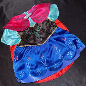 Vestido Build a Bear Workshop BABW Disney FROZEN Anna Azul Negro Aqua y Capa Rosa - Imagen 1 de 10
