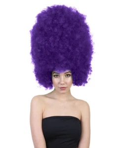 Parrucca donna super taglia jumbo afro viola scuro adulto HW-1572 - Foto 1 di 9