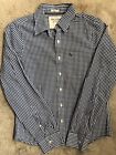 Abercrombie & Fitch A&F Men's Muscle Small Blue Check Button Up Dress Shirt Med