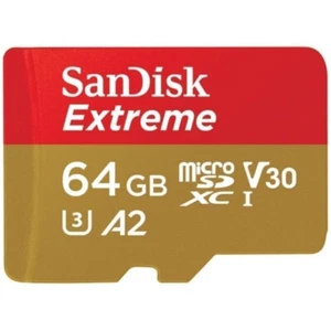 SanDisk Extreme microSDXC Speicherkarte 64GB 160MB/s A2 C10 V30 UHS-I U3 - Bild 1 von 2