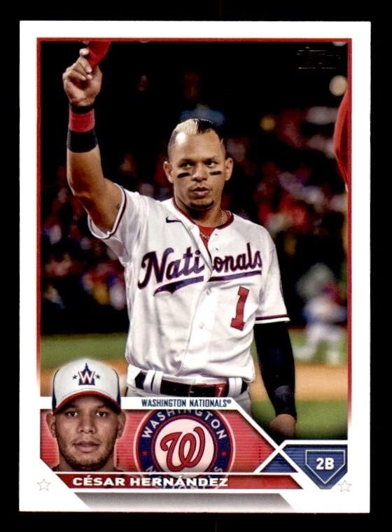 2023 Topps Series 1 #24 Cesar Hernandez Golden Mirror Image Variation SSP - Image 1 of 2