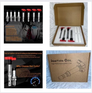 Set of 4 Ignition Coil Pack and Platinum Spark Plug For Audi A4 A5 TT Volkswagen - Picture 1 of 10