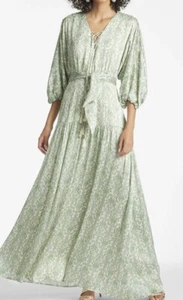 Neu mit Etikett Sachin & Babi Ayda Maxikleid farngrün viktorianischer Druck Gr. 6 - Bild 1 von 3